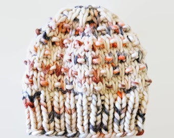 Birdie Beanie Knitting Pattern: Super Bulky Yarn, Beginner Friendly (PDF Pattern)