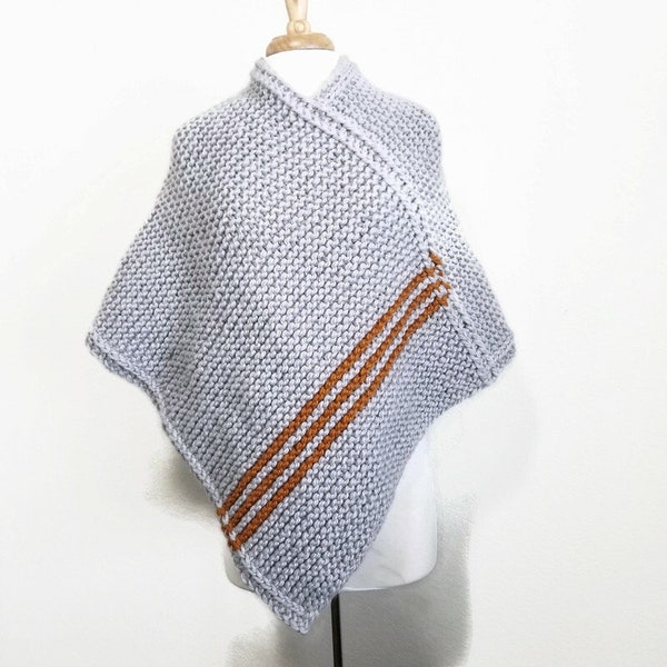 Easy Knit, Basic, Simple  Poncho Knitting Pattern - beginners level