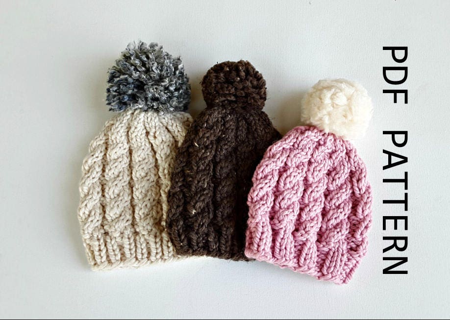 flat knit cable hat pattern
