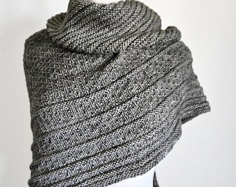 Oversized shawl knitting pattern,  oversized wrap, moderate difficulty, DK (3) light/medium weight yarn,