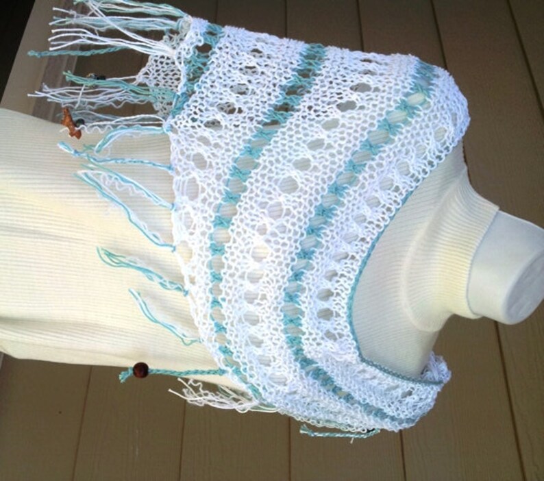 Cool Mint Summer Wrap KNITTING PATTERN ONLY image 4