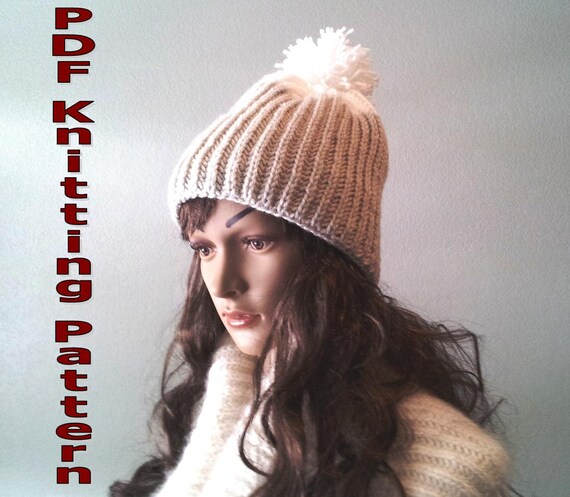 woolly hat with peak