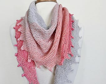 Lightweight Picot Edge Summer Shawlette with video instructions