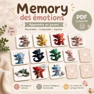 Children's Emotions Memory Game – Printable Educational Game – Children's Emotion Cards – Learn to Recognize Emotions – Instant PDF