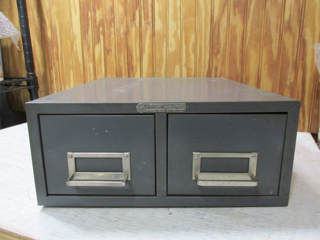 Vintage Steelmaster Metal 2 Drawer File Card Catalog Library