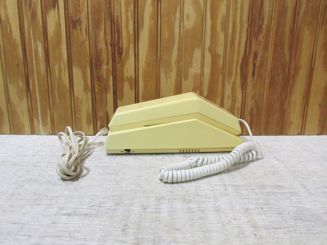 Vintage Radio Shack Push Button Telephone- Yellow, Beige- Model 43-527 ...