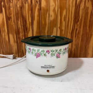 Vintage Green and Grapes Rival Crock Ette Slow Cooker- Small- Crock Pot- Crockette