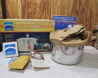 NEW- Vintage Aluminum Mirro 4 Quart Pressure Cooker M-0534- In Original Box