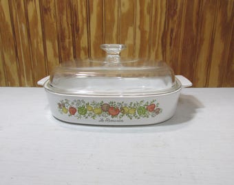 Vintage Corning Ware Spice of Life 10 Inch Square Casserole Dish