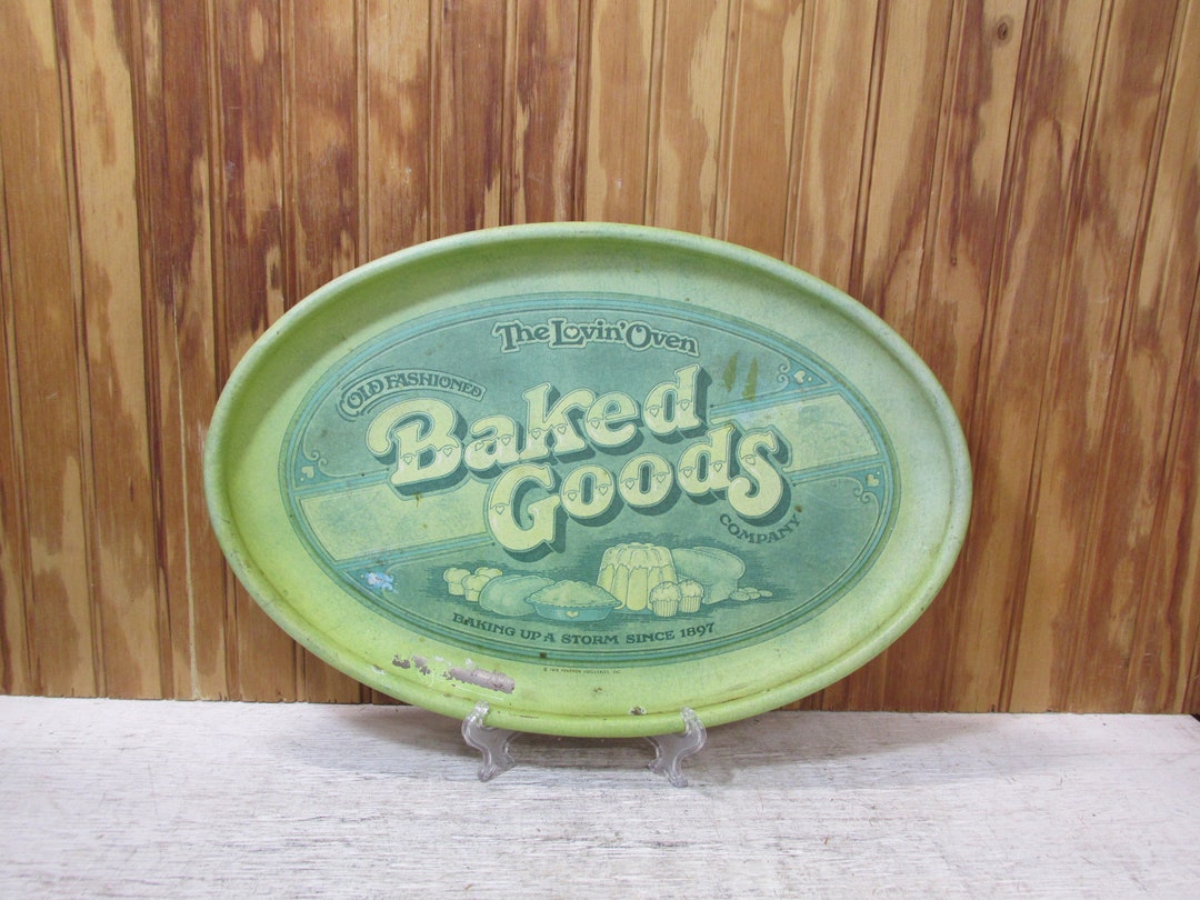 Vintage the Lovin' Oven Old Fashioned Baked Goods Company Metal Serving