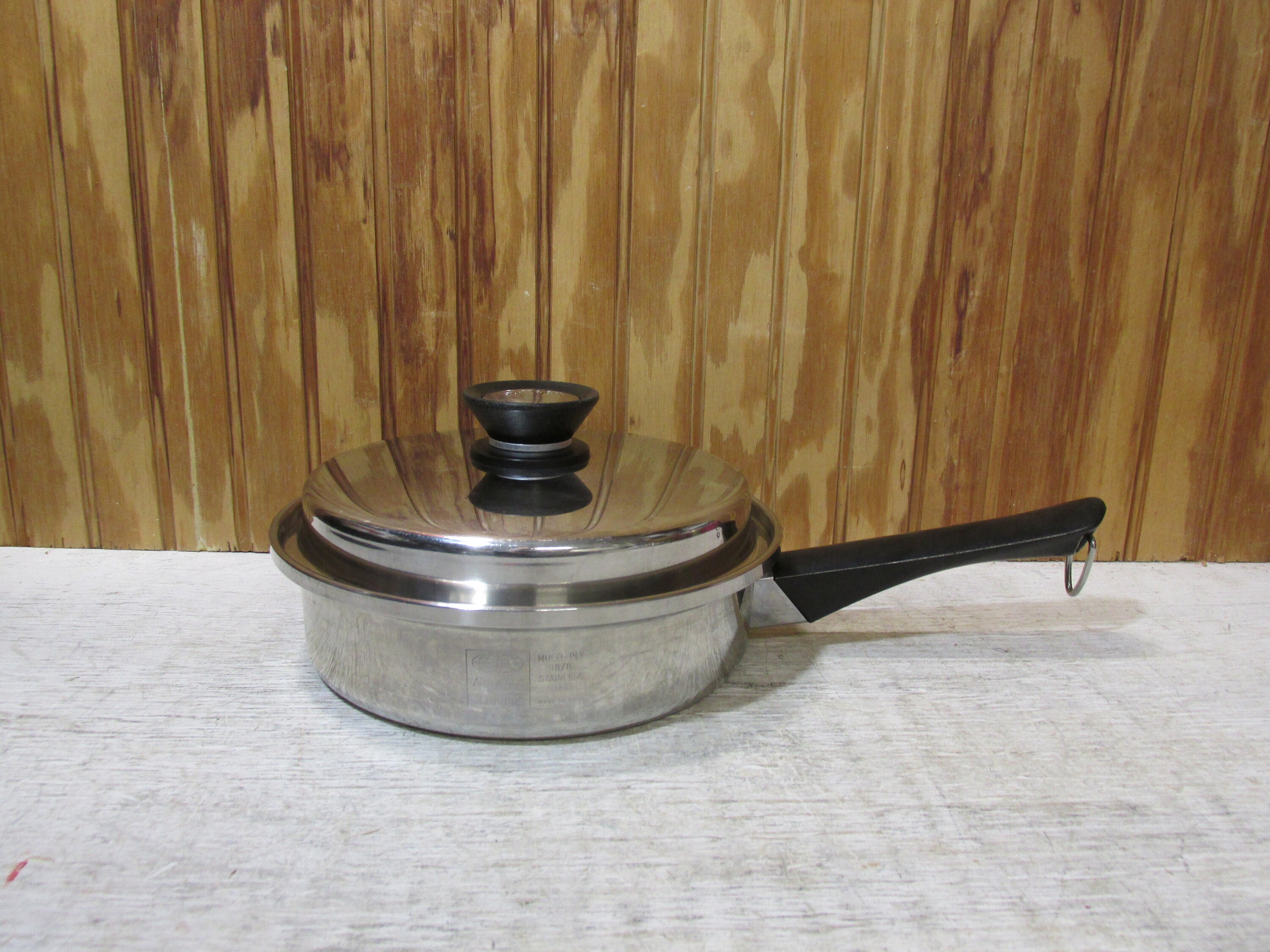 Vintage Queen Amway 3 Ply 18/8 Stainless Steel 7 Inch Skillet With 