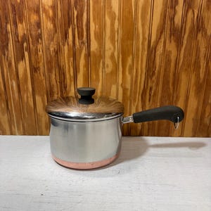 Vintage 1801 Revere Ware Pot 3 quart with Lid Copper Bottom