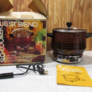 Vintage West Bend Electric 3 1/2 Quart Slo-cooker Crockpot 