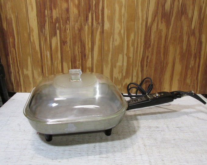 Vintage Sunbeam Square Electric Skillet Model FP10A With Glass Lid Etsy