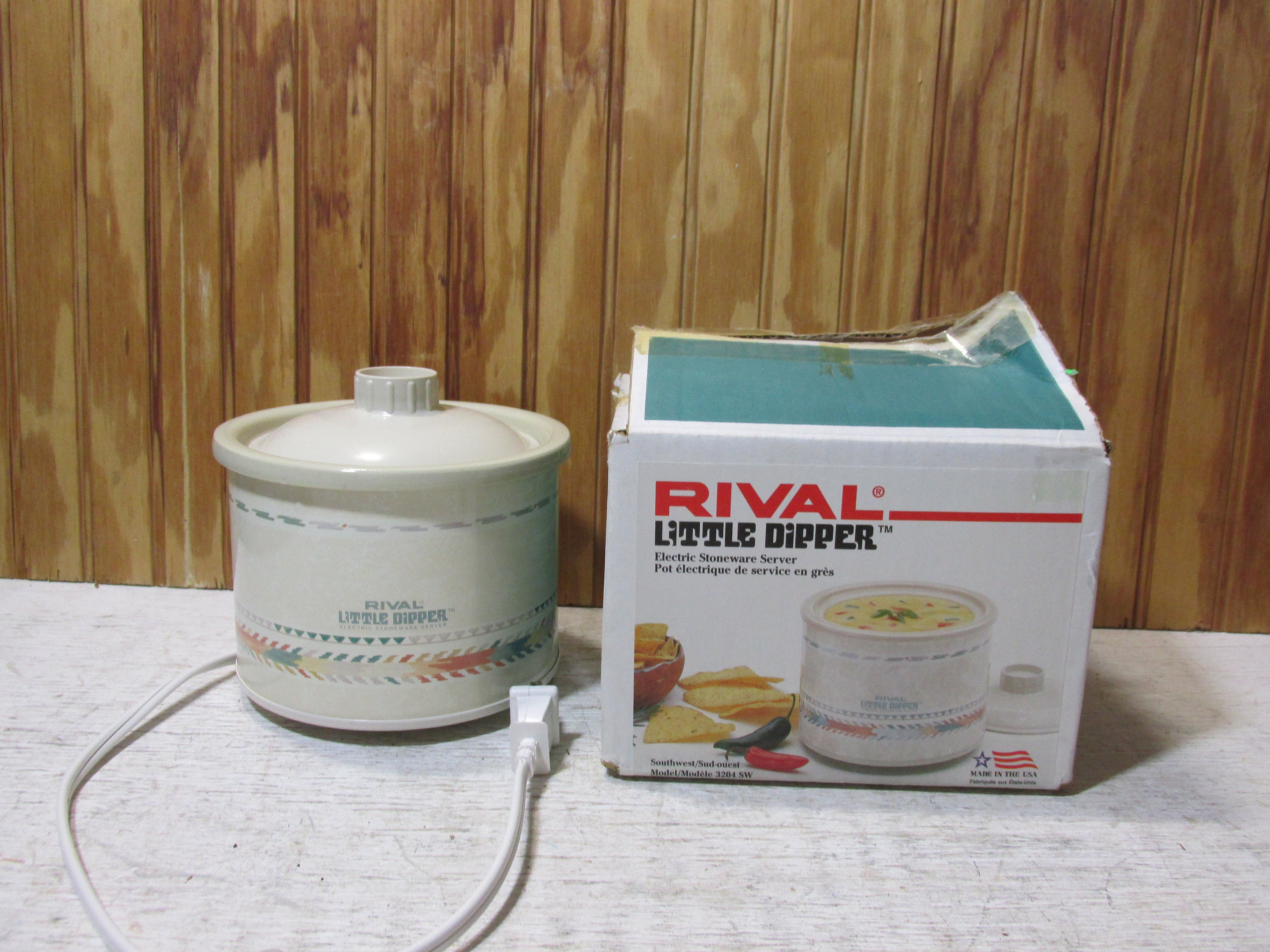 Rival Little Dipper Model 3204 Electric Stoneware Server Crock Pot TESTED  WORKS