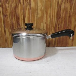 Vintage 1801 Revere Ware Pot 3 quart with Lid Copper Bottom