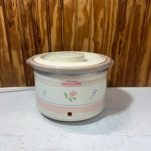 Vintage Pink and Cream Rival Crock Ette Slow Cooker- Small- Crock Pot- Crockette