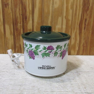 Vintage Purple Grapes Rival Little Dipper Slow Cooker Small Crock