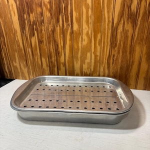 Vintage Mirro Rectangular Aluminum Roasting Pan with Rack M-5479