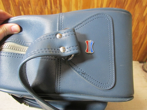 Vintage Light Blue American Tourister Over the Shoulder Carry on