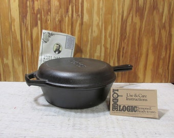 Lodge Cast Iron 8 CF Dutch Oven Skillet with Lid- Chicken Fryer