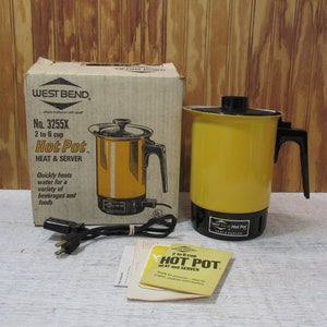 Vintage Yellow West Bend Hot Pot No. 3255X 2 to 6 Cup- Heat and Server- in  Original Box - Etsy