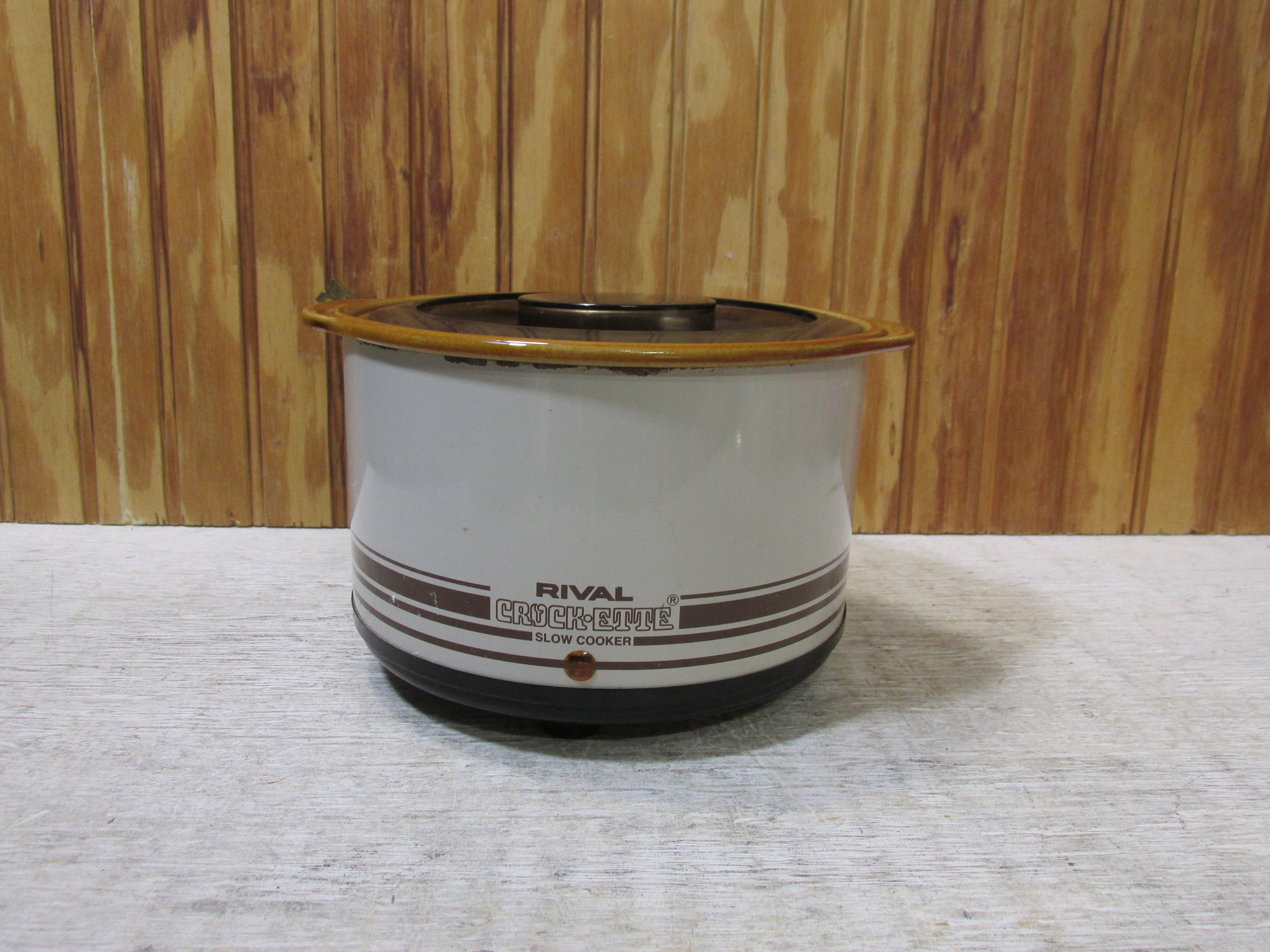 Vintage Rival Crock-ette Mini Crock Pot Country Heart Americana 1 Qt