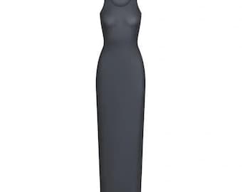 Skims Mesh  Cover Ups Long Dress Onyx 4X