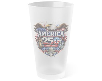 America 250 Pint Glass • 1776–2026 USA Barware • Patriotic Gift