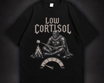 Low Cortisol Knight T-Shirt, Funny Medieval Campfire Meme Tee