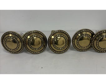 5 Vintage Brass Metal Circle Curtain Tieback Tie Back Decorative 3"