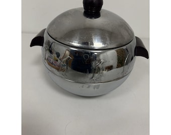 Vintage West Bend Penguin Hot & Cold Server Ice Bucket w/ Bakelite Handles MCM