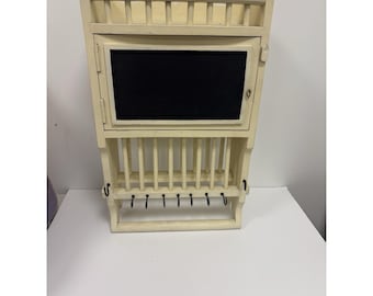 Wall Mounted Chalkboard Organizer Key Vintage Hook & Mail Storage Rack