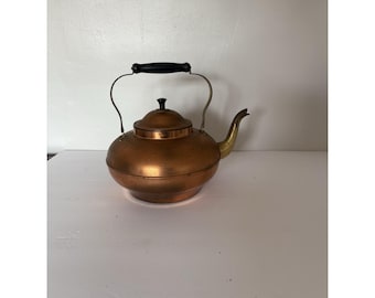 Vintage Made in Holland Kupfer & Messing Teekanne / Teekessel