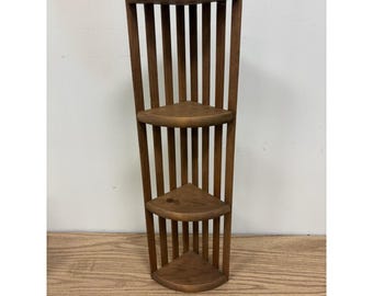 Vintage Corner Display Shelf Wall Mount 24" Tall
