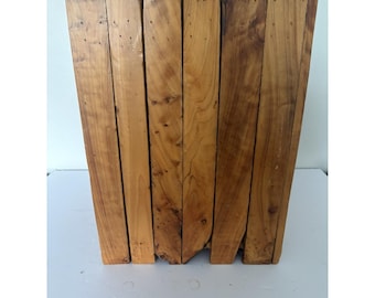 16" Natural Wooden Square Trunk Stool, Plant Stand, End Table, Rustic Decor