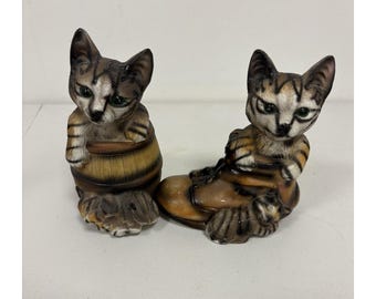 A Pair Of Vintage Striped Tabby Kittens MCM