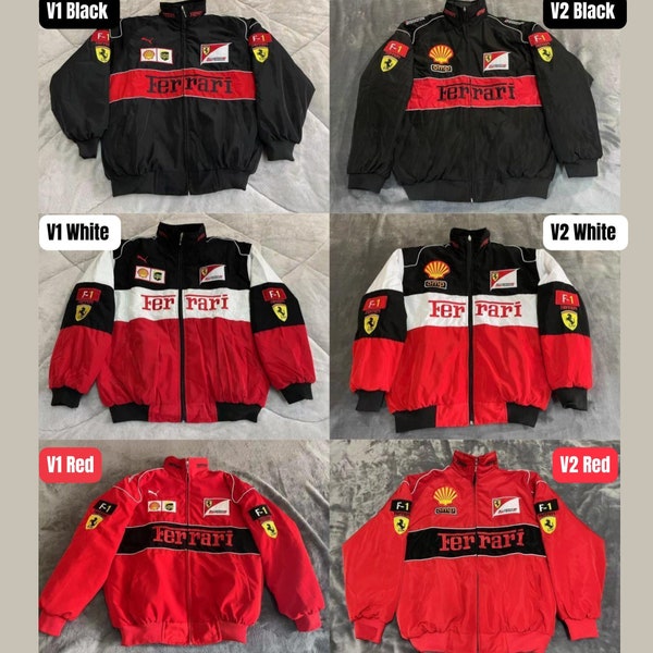 Formula 1 Ferrari Racing Jacket, F1 Ferrari Jacket, Ferrari Jacket, Streetwear Racing Jacket, Ferrari Vintage Unisex Jacket, Embroidered