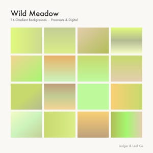 Procreate Gradient Backgrounds | 16 Ombre Texture Pack | iPad Digital Background Bundle | Wild Meadow