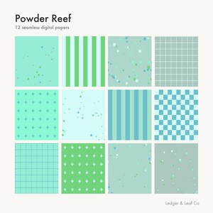 Powder Reef Seamless Patterns | 12 Digital Paper Pack | Procreate Photoshop Surface Design | Instant Download
