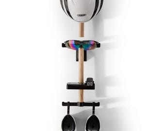 Wall Organizer for Glasses, Helmet, and Cycling Accessories