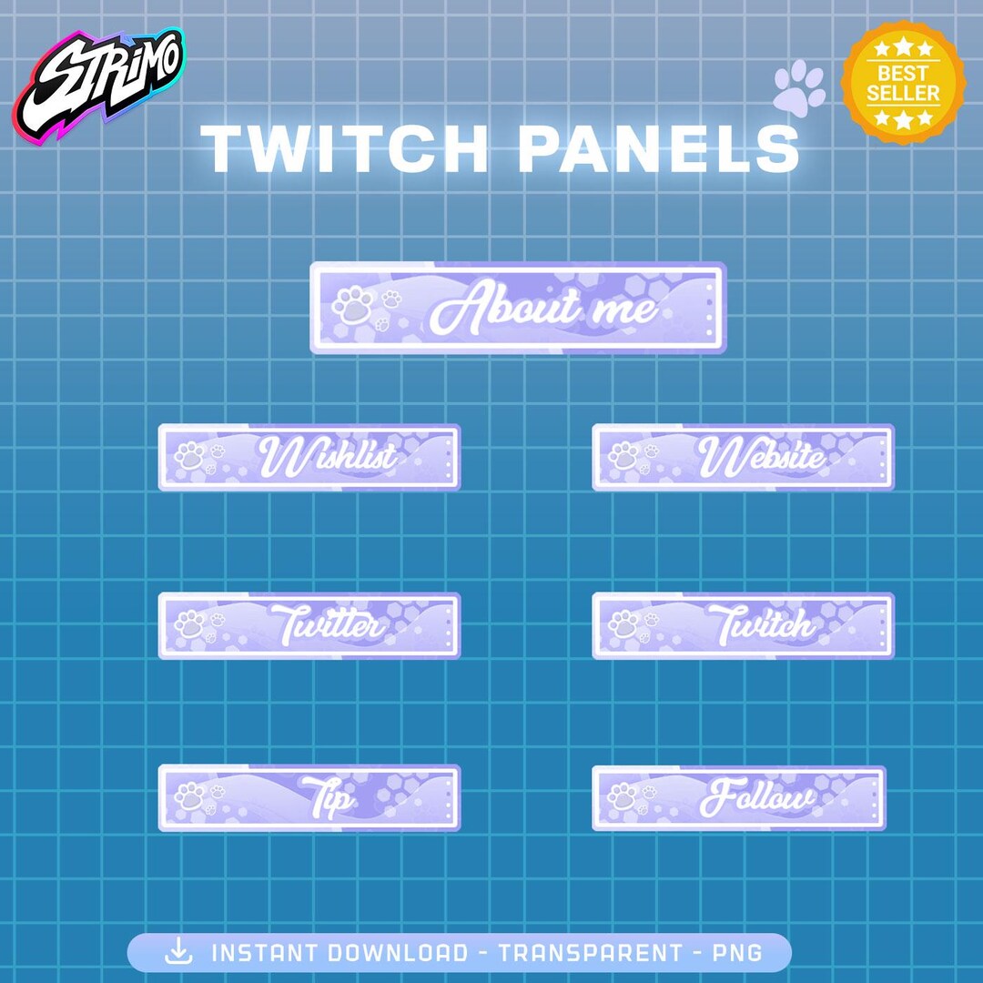 Kittie Paw Pack Static 30 Panels Stream Package for Twitch Streamers ...