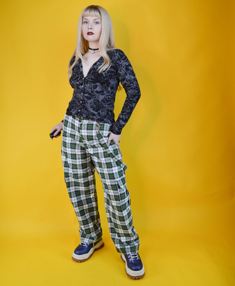 90s Y2k Grey Black Rose Print Mesh Cardigan S