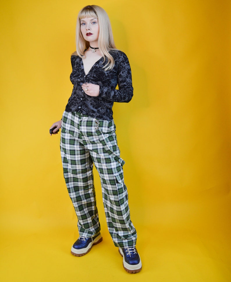 90s Y2k Grey Black Rose Print Mesh Cardigan S