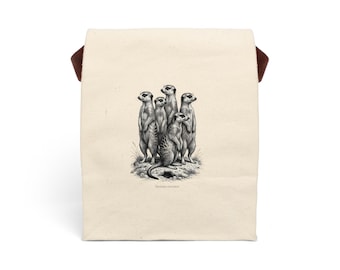 Bolsa de almuerzo con diseño de suricata para incorporación corporativa - Regalo de bienvenida para empleados - Lonchera minimalista para el trabajo - Regalo práctico para la oficina