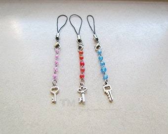 The Destiny Keys - Kingdom Hearts Sora, Riku and Kairi Inspired Phone Straps