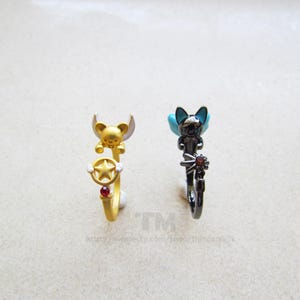 Kero and Suppie - Cardcaptor Sakura Inspired Rings