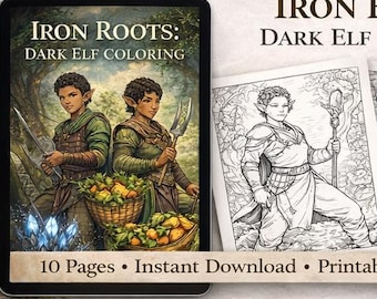 Schwarze Männer Malbuch | Dark Elf Krieger Malvorlagen | Ausmalbuch für Erwachsene PDF | Fantasie zum Ausdrucken
