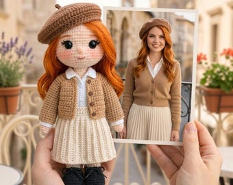 Personalisierte Amigurumi Puppe, Benutzerdefinierte häkeln Plüsch, Foto inspiriert Andenken Geschenk