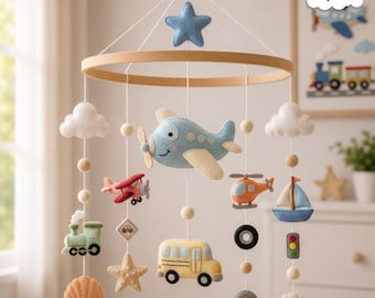 Flugzeug Baby Mobile Filz Reise Kinderzimmer Dekor Fahrzeug Krippe Spielzeug-Baby-Dusche-Geschenk